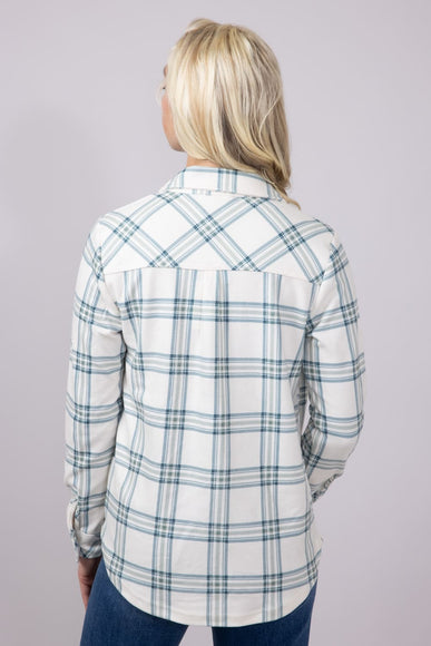 Thread & Supply Lewis Soft Luxe Button Up Shirt for Women in Ivory/Mint Plaid