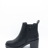 Top Moda Bianca Lug Booties for Women in Black | BIANCA66-BLACK