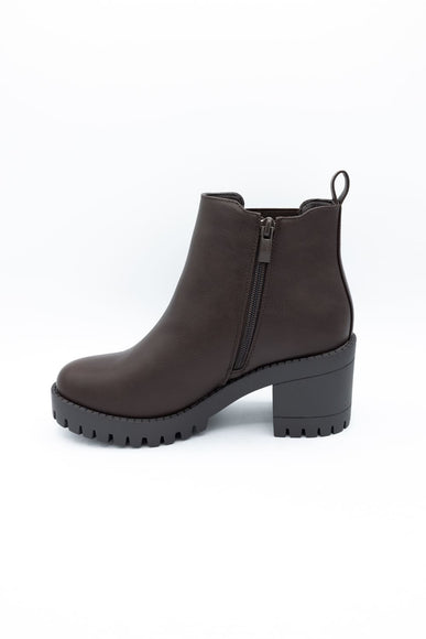 Top Moda Bianca Lug Booties for Women in Brown