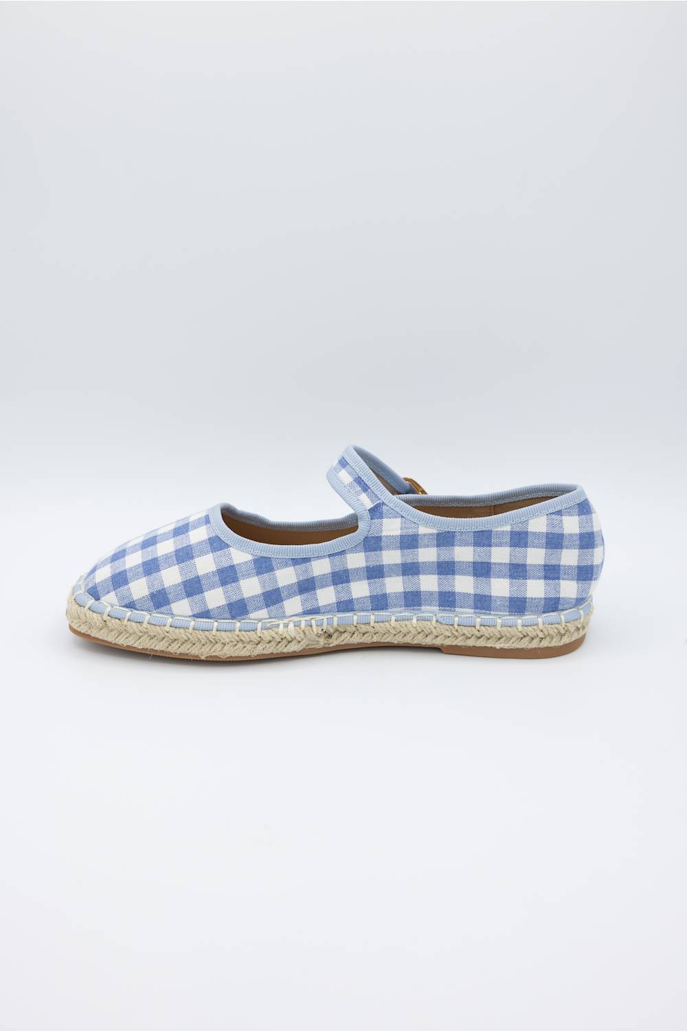 Top Moda Fallon Gingham Mary Jane Flats for Women in Blue