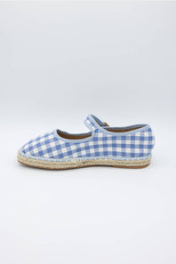 Top Moda Fallon Gingham Mary Jane Flats for Women in Blue