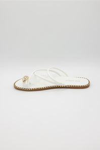 Top Moda Mick toe loop slides white 
