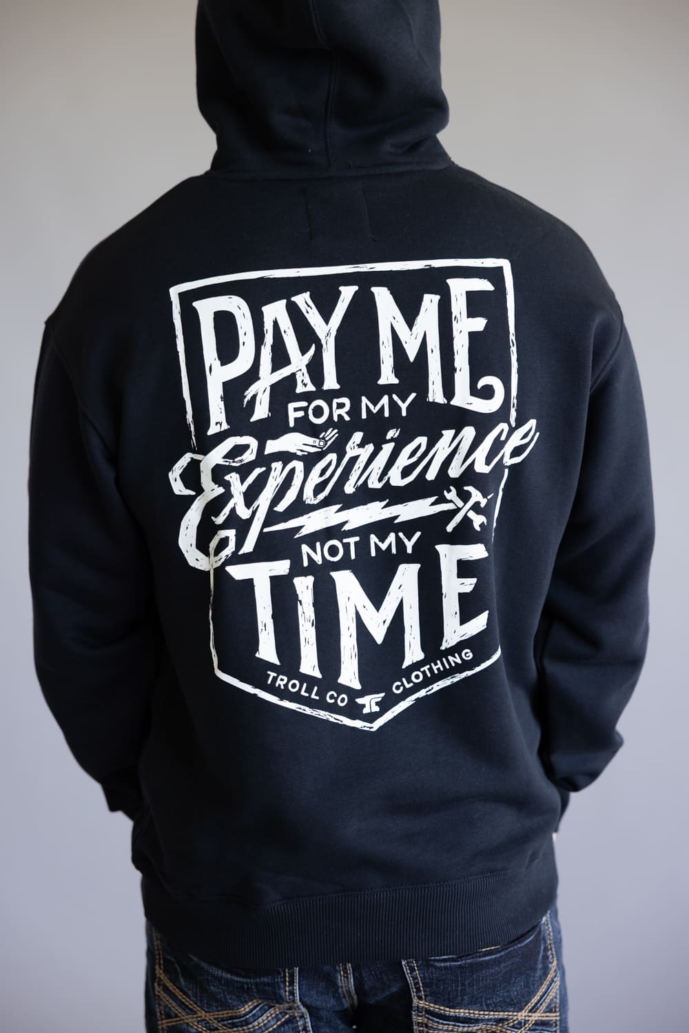 Troll Co. Pay Me Hoodie for Men in Black