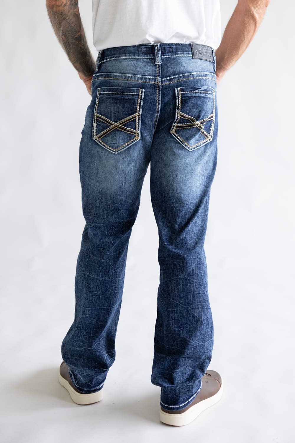 True Luck Bell Bootcut Stretch Jeans for Men