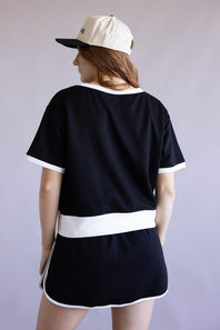 Two Piece Scuba Set for Women in Black/White