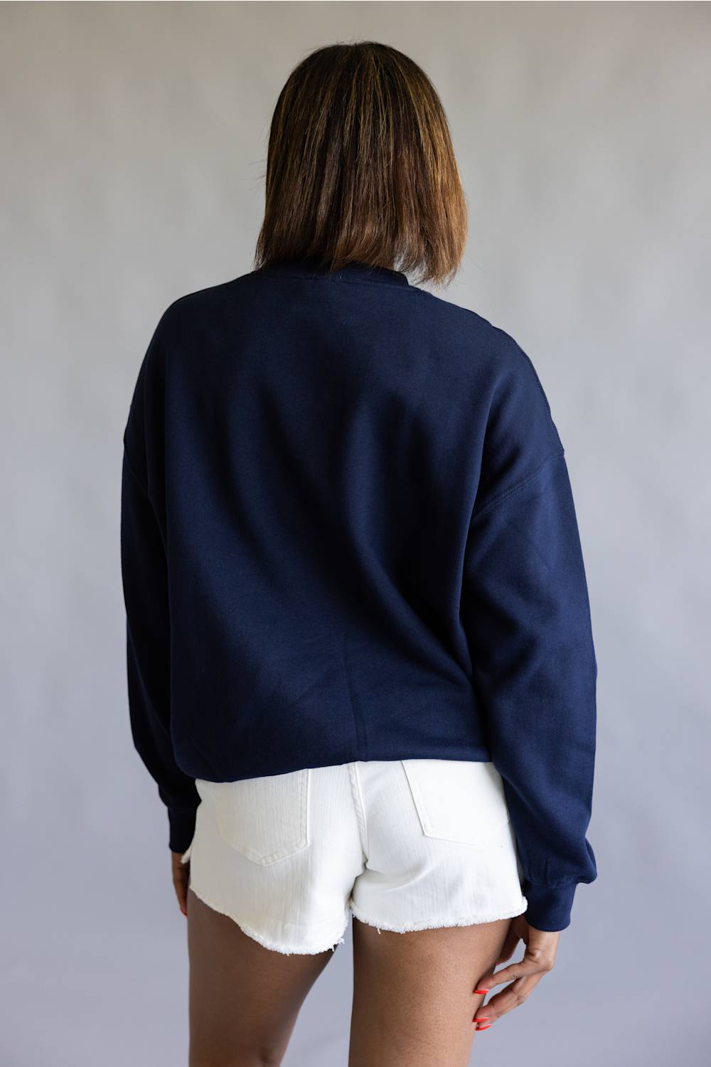 Embroidered USA 1776 Crewneck for Women in Navy