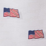 USA Flag Pattern Button Down Shirt for Men in Grey/White