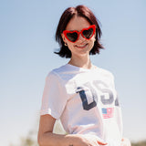 USA Graphic T-Shirt for Women in White