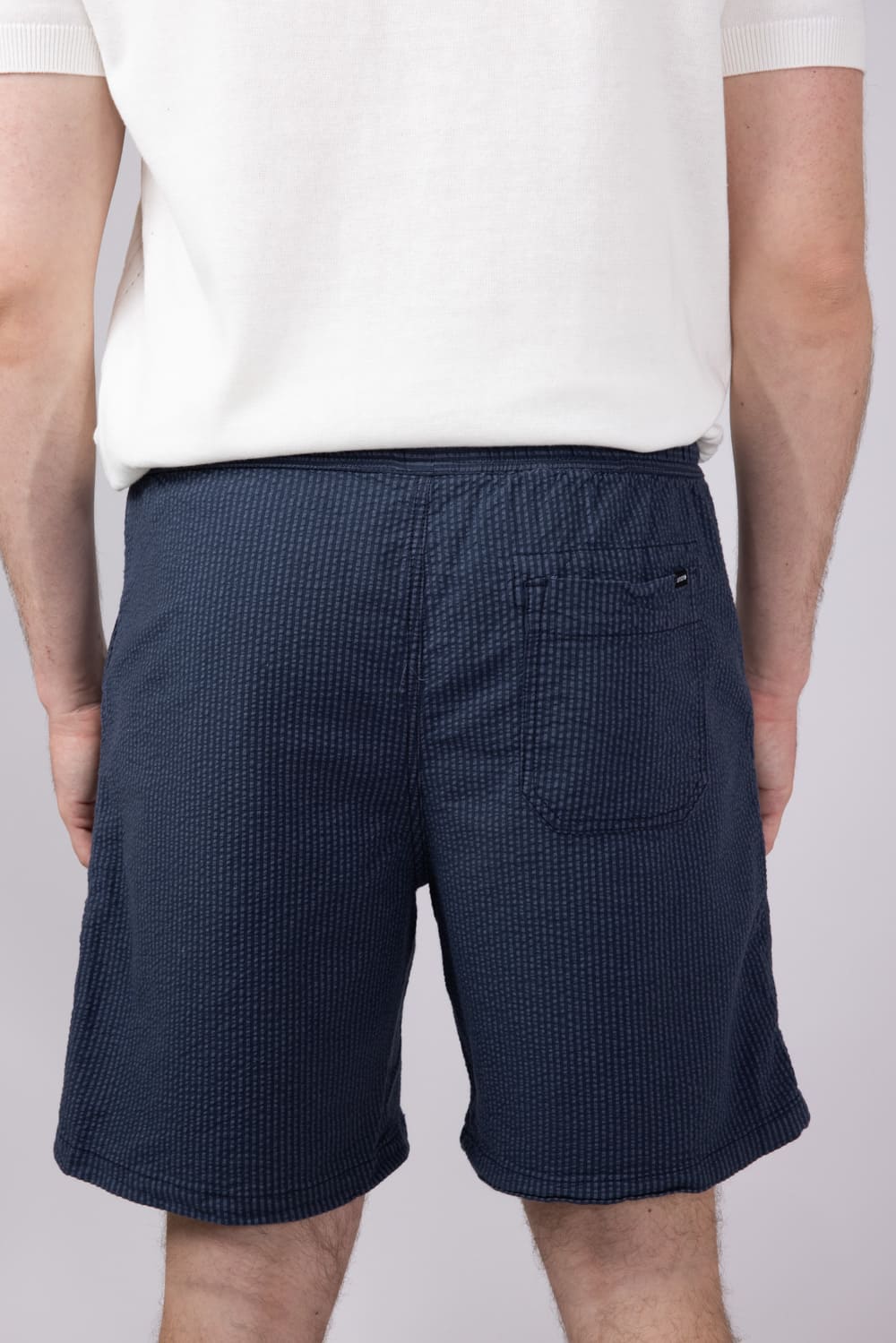 Union Paloma Seersucker 8” Shorts for Men in Navy