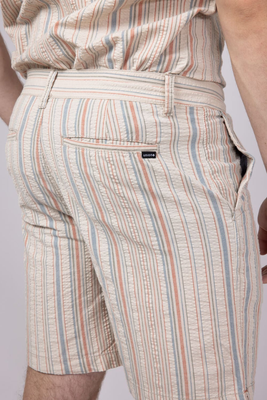 Union Paloma Seersucker 8” Shorts for Men in Cream | H181X2T