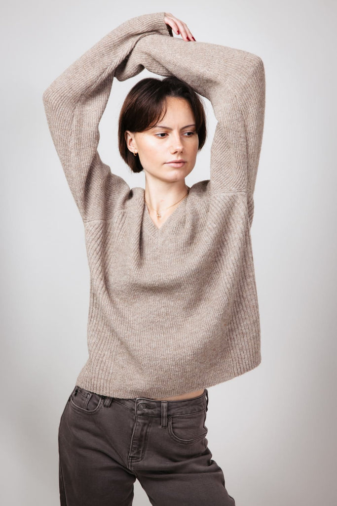 トップス walenode Recycling PP Garter sweater 004-V-Neck-Knit-Marigold-