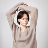 Thread & Supply V-Neck Knit Marigold Sweater for Women in Heather Pewter