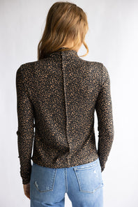 Fitted Knit Top for Women in Leopard
