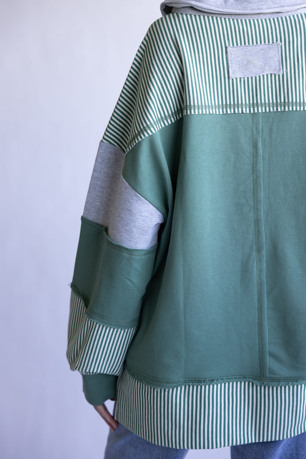 Colorblock Knit Shirt for Women in Sage