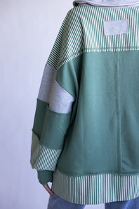 Colorblock Knit Shirt for Women in Sage
