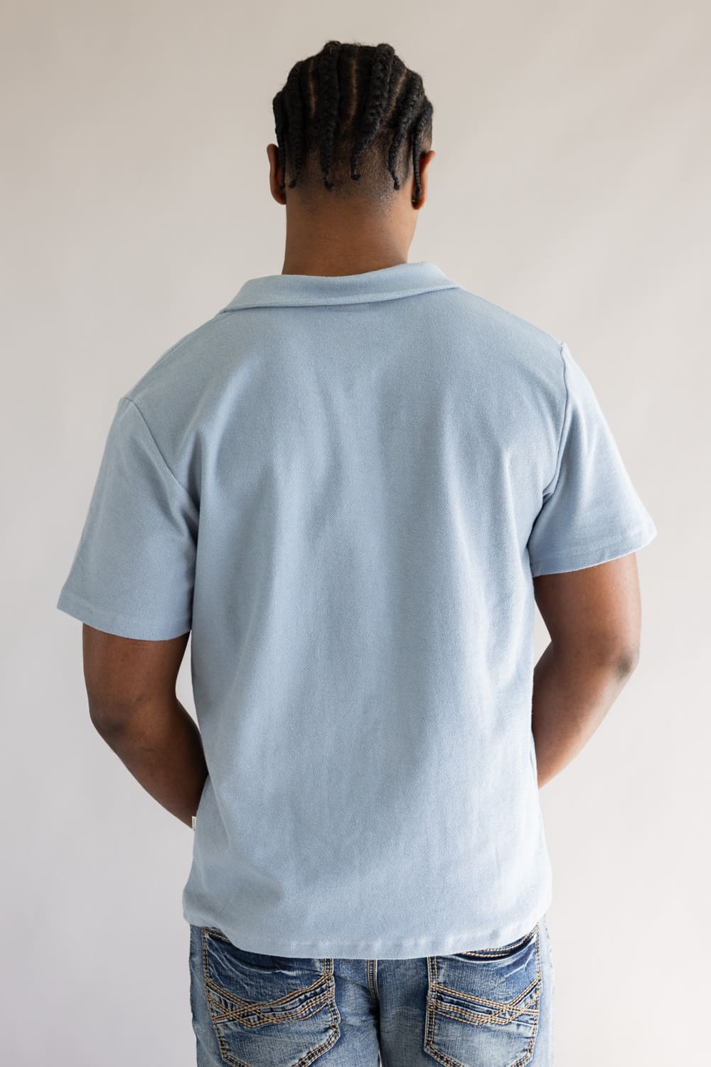 Rhythm Vintage Terry Polo Shirt for Men in Blue