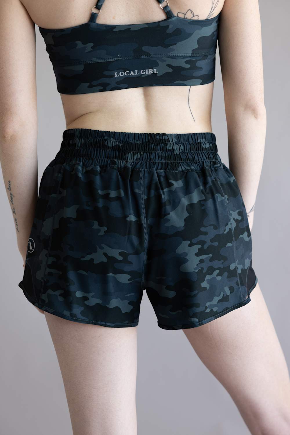 Local Girl Vista Shorts for Women in Black Camo