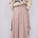 Floral Midi Skirt for Women in Pink