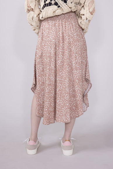Floral Midi Skirt for Women in Pink