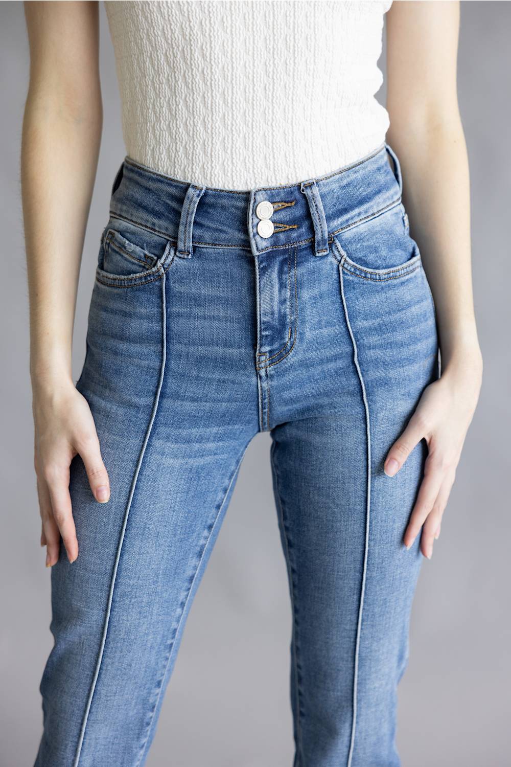 Vervet High Rise Center Seam Bootcut Jeans for Women