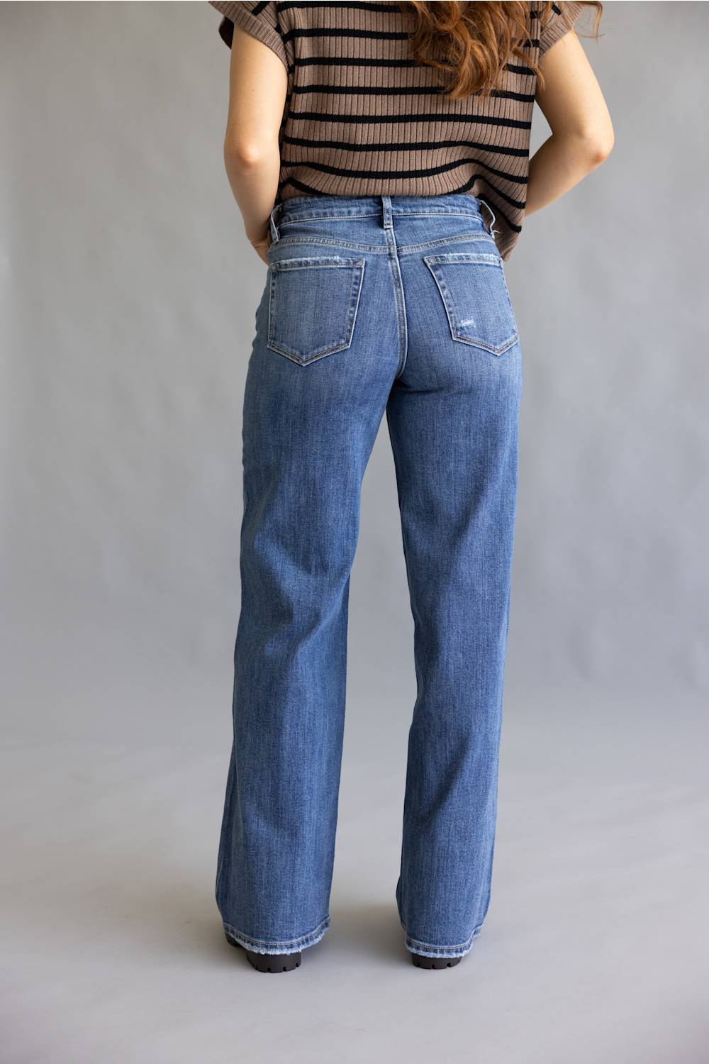 Vervet High Rise Distressed Wide Leg Jeans for Women