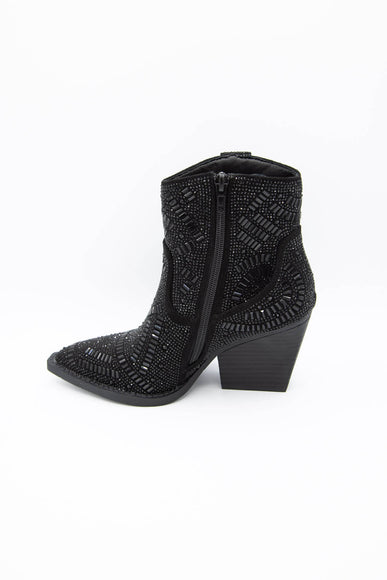 Very G Maze Stone Cowboy Booties for Women in Black