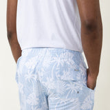Vintage Summer 4 Way Stretch Volley Shorts for Men in Light Blue