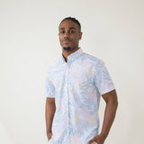 Vintage Summer Stretch Button Down Shirt for Men in Multi