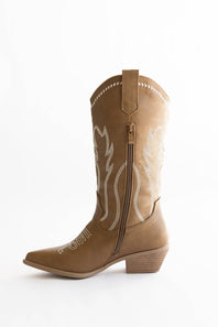 Top Moda Willa Bow Cowgirl Boots for Women in Camel