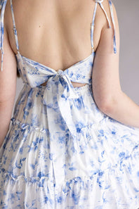 Blu Pepper Tiered Floral Dress for Women in Blue