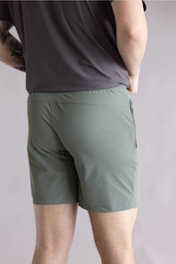 Warp Interval Athletic Shorts for Men in Agave Green