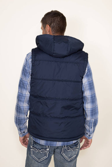 Weatherproof Sherpa Lined Puffer Vest for Men in Blue