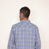 Weatherproof Vintage Burnout Flannel for Men in Sky Blue