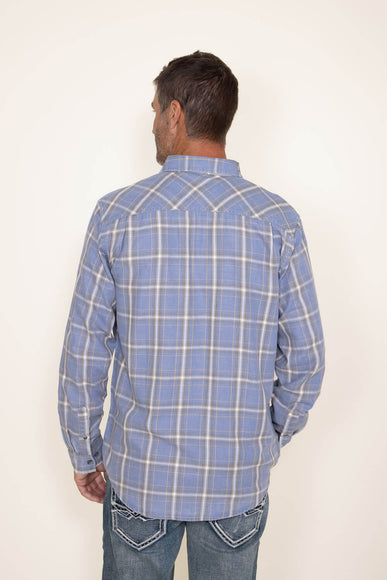 Weatherproof Vintage Burnout Flannel for Men in Sky Blue