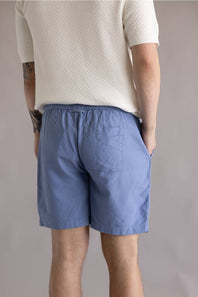 Weatherproof Vintage Linen Shorts for Men in Infinity Blue