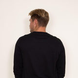 Weatherproof Vintage Long Sleeve Jersey Henley Shirt for Men in Black