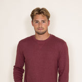 Weatherproof Vintage Long Sleeve Waffle Crewneck Shirt for Men in Red