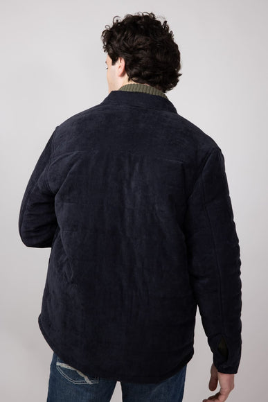 Weatherproof Vintage Quilted Corduroy Puffer Jacket for Men in Moonless Night