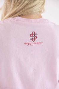 back view of simply southern shirt with simply southern logo 