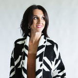 Zig Pattern Cardigan for Women in Black