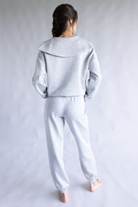 Zip Neck Super Soft Set for Women in Grey