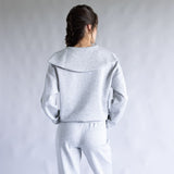 Zip Neck Scuba Set for Women in Grey