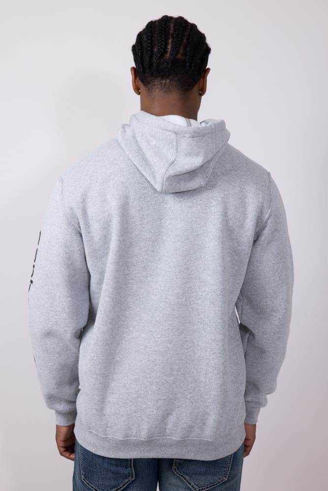 Carhartt Logo Sleeve Graphic Hoodie for Men in Heather Grey