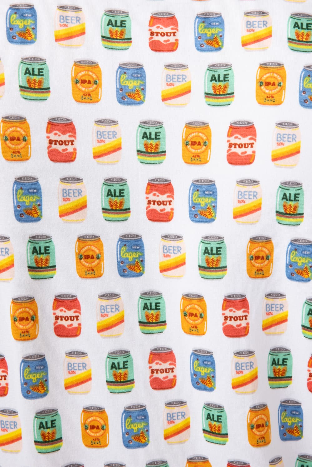 Hallstatt Beer Can Print Full Button Shirt for Men in White