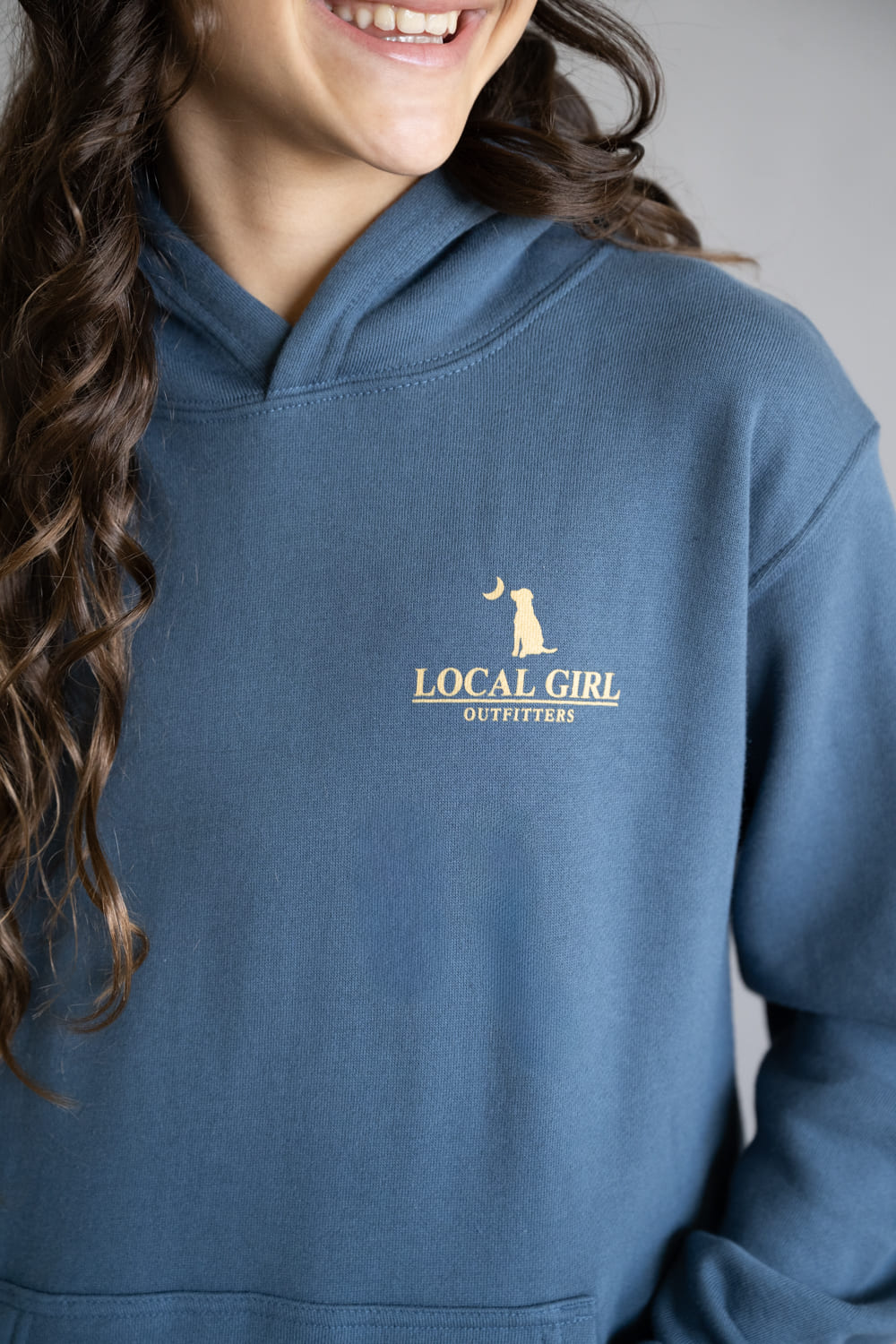 Local Girl Youth River Pup Hoodie in Blue