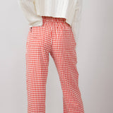 Gingham Relaxed PJ Pants for Women in Red