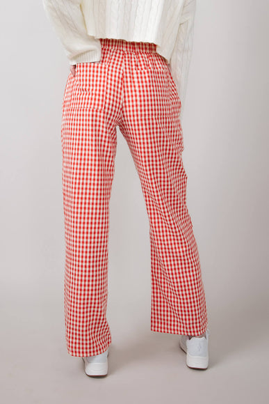 Gingham Relaxed PJ Pants for Women in Red