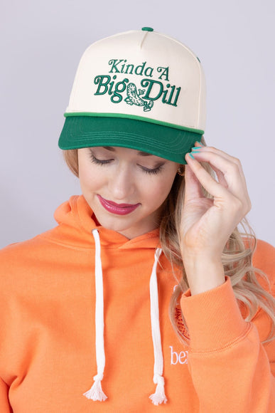 Womens Simply Southern Embroidered Kinda A Big Dill Hat for Women in Cream