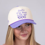 Simply Southern Womens Embroidered Dog Hat for Women in Cream | 0125-HAT-EMB-DOG