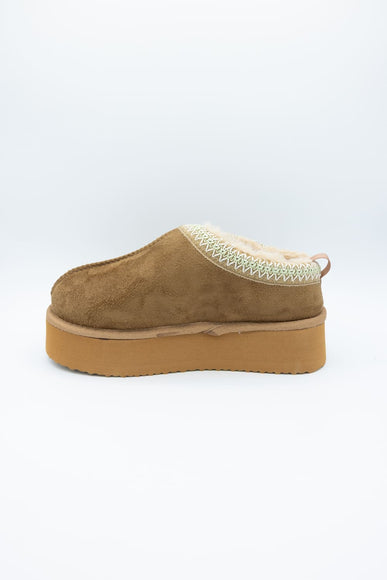Simply Southern Open Platform Slippers for Women in Light Brown
